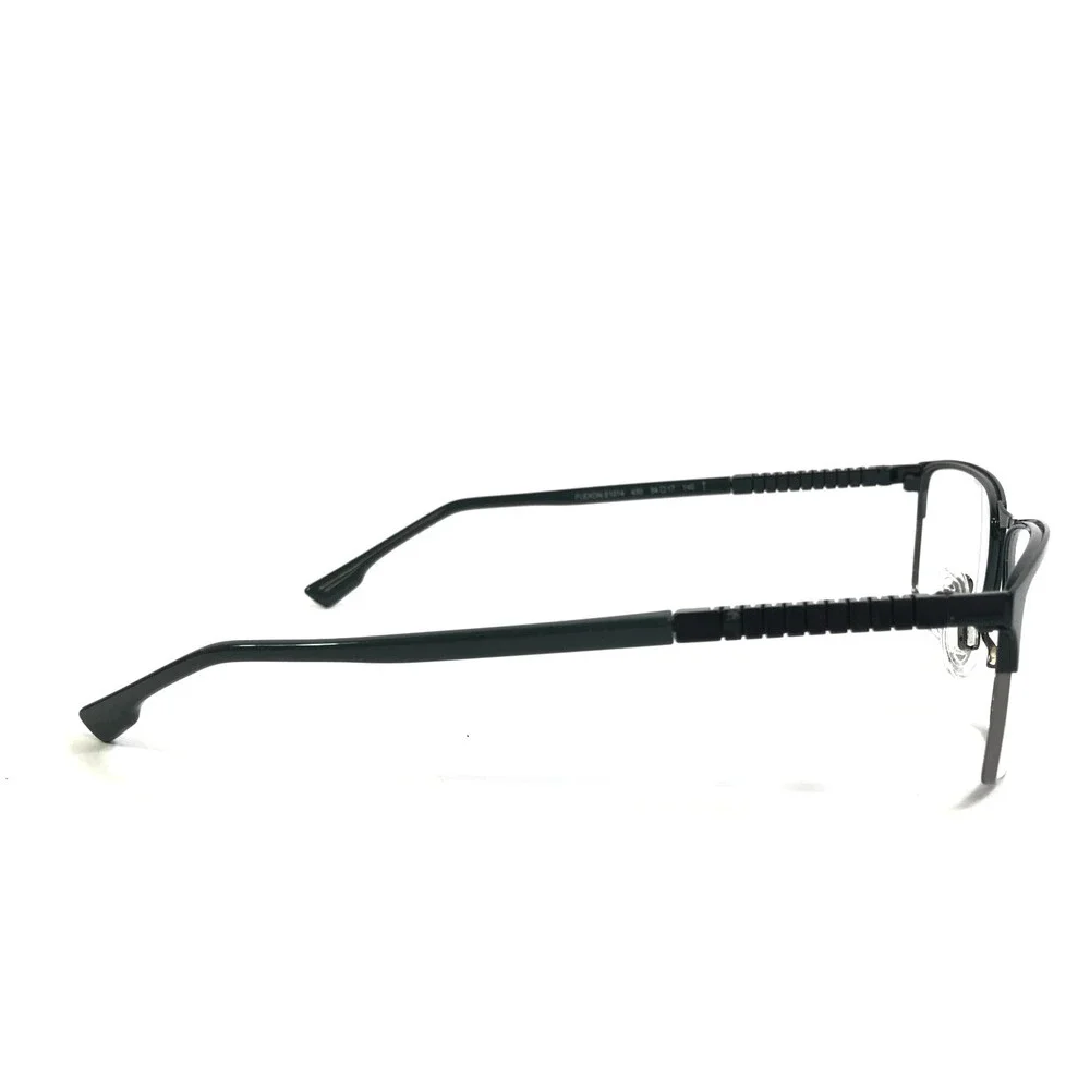 Flexon Eyeglasses Frames E1014 430 Blue Gray Rectangle Full Rim 54-17-140